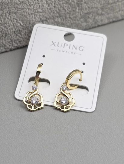 Серьги для девочек и женщин, Xuping — 1001PRT-XUPINGB-ОРАНЖ