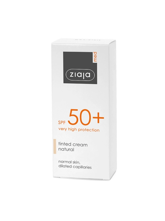 Tonal krem SPF 50+ Ziaja MED, tabiiy tus, pigmentatsiyaga moyil teri uchun, 50 ml