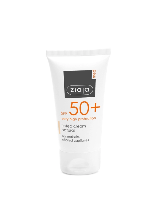 Tonal krem SPF 50+ Ziaja MED, tabiiy tus, pigmentatsiyaga moyil teri uchun, 50 ml
