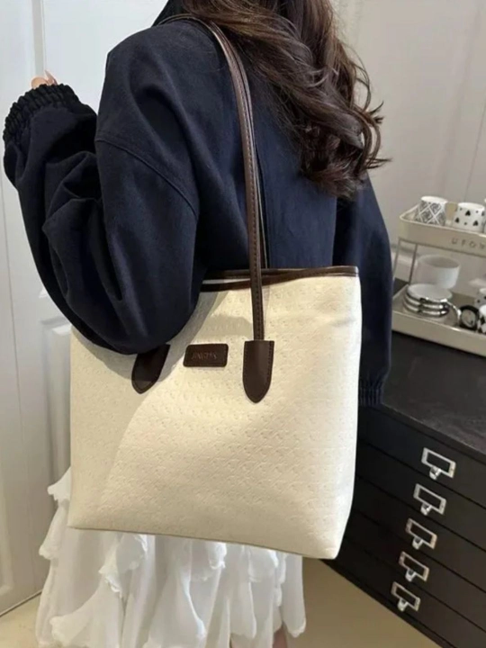 Ayollar sumkasi, shopper, yelkama, kundalik, sig'imli, ish va o'qish uchun A4, ekocharm