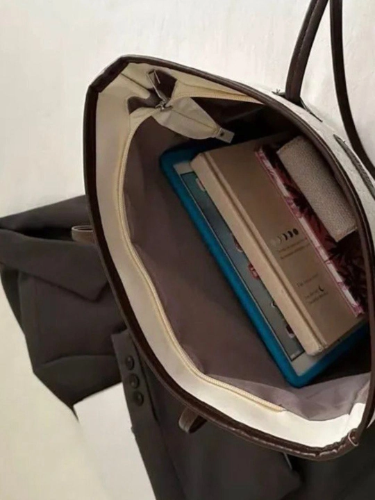 Ayollar sumkasi, shopper, yelkama, kundalik, sig'imli, ish va o'qish uchun A4, ekocharm
