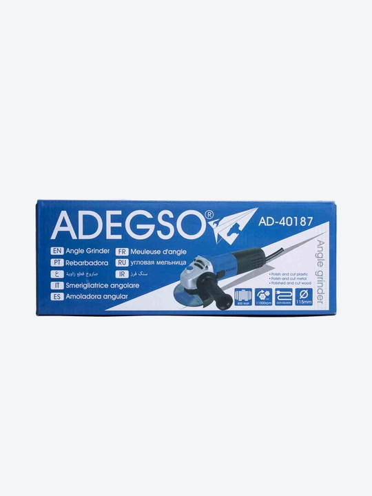 ADEGSO AD-40187 burchakli silliqlash mashinasi – 800W, 115 mm disk diametri, 11000 ayl/min
