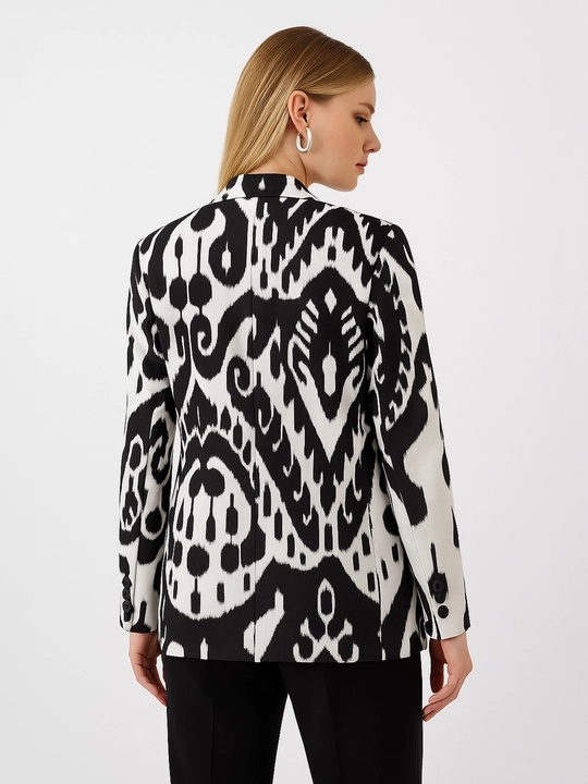 DEGO, ayollar kostyumi ikkilik: jaket va shim, ikat bosma, M-7XL o‘lchamlari