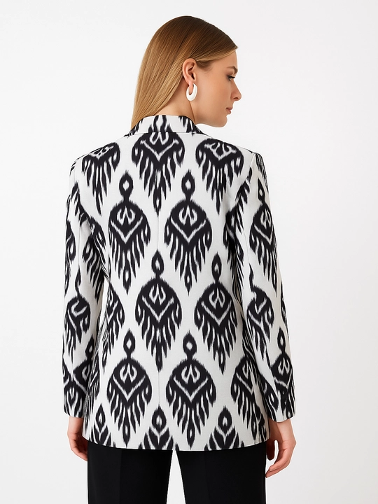 DEGO, ayollar kostyumi ikkilik: jaket va shim, ikat bosma, M-7XL o‘lchamlari