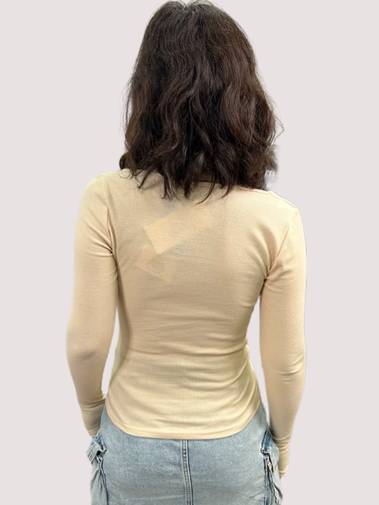 Ayollar uchun longsliv, mayda chiziq, kvadrat kesim, standart o‘lcham