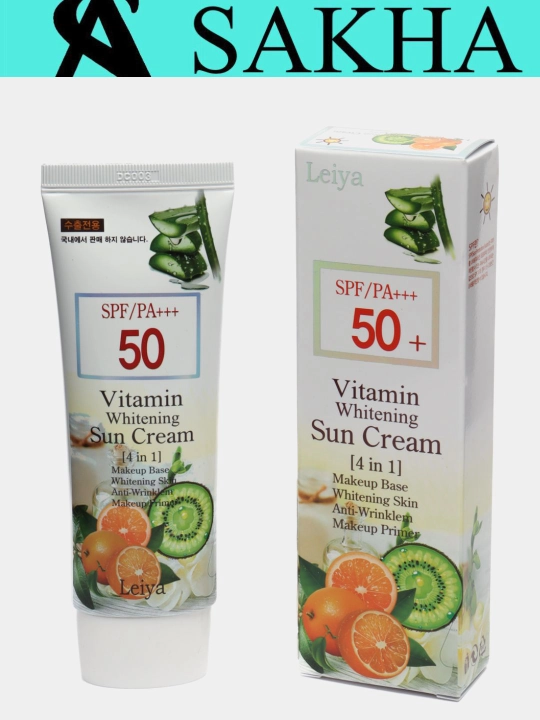Quyoshdan himoya qiluvchi krem Leya Vitamin Whitening Sun Cream SPF50+ PA+++ 4in1 - 