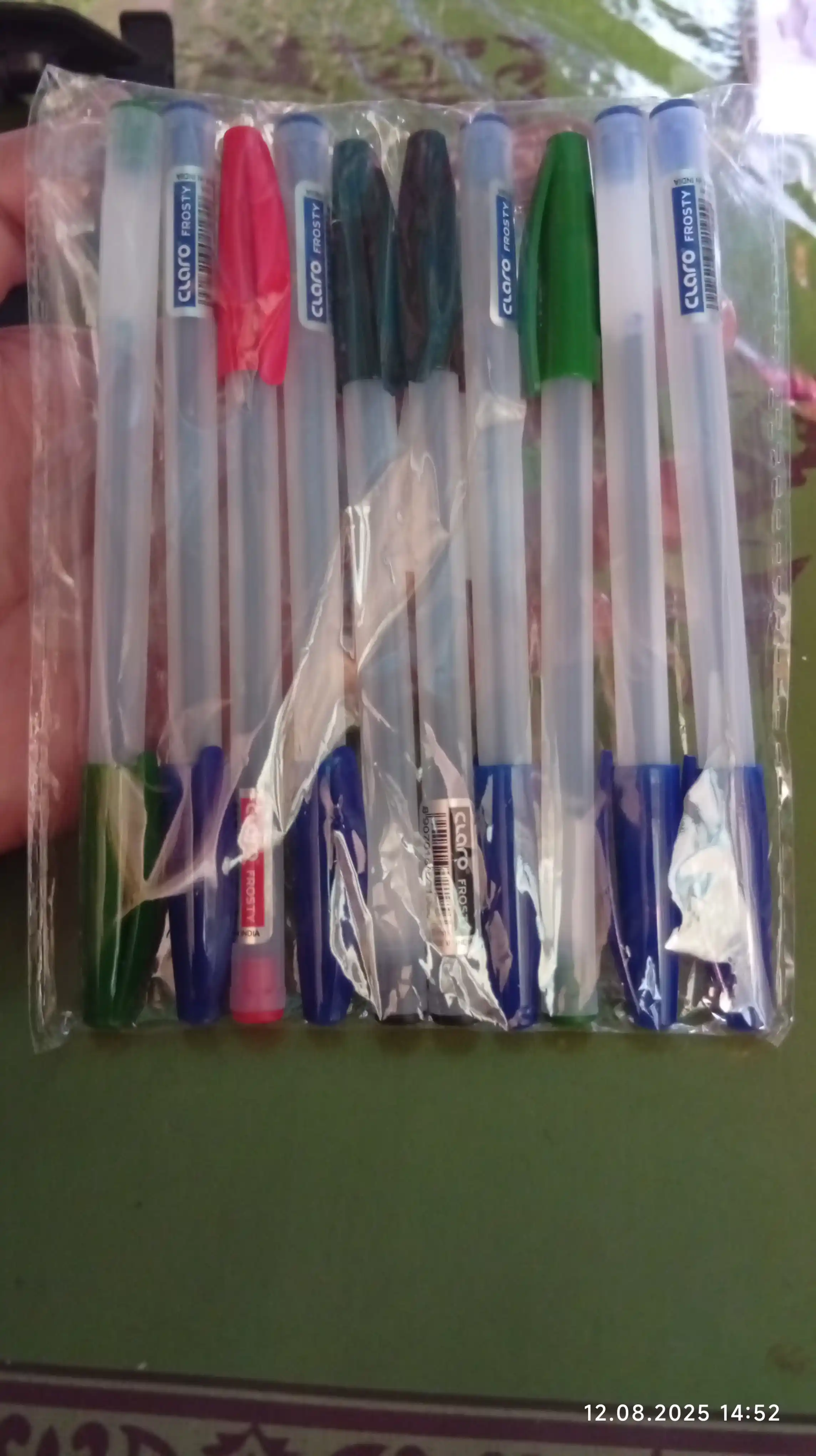 Frosty sharikli ruchkasi 1 mm 10 dona (5 ta ko‘k, 3 ta qora, 2 ta yashil)