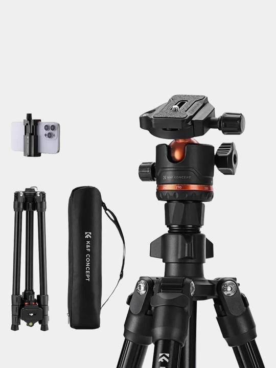 Telefon va kamera uchun universal shtativ K&F Concept –yengil, ixcham va kuchli shtativ