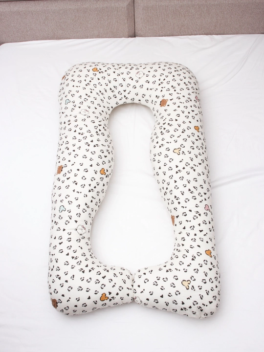 Homiladorlar uchun U-shaklli yostiq, g‘ilofli, 145×80×18 sm