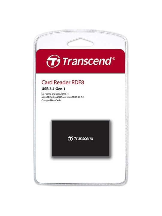 Transcend RDF8 — Высокоскоростной кардридер USB/USB-C для фото и видео