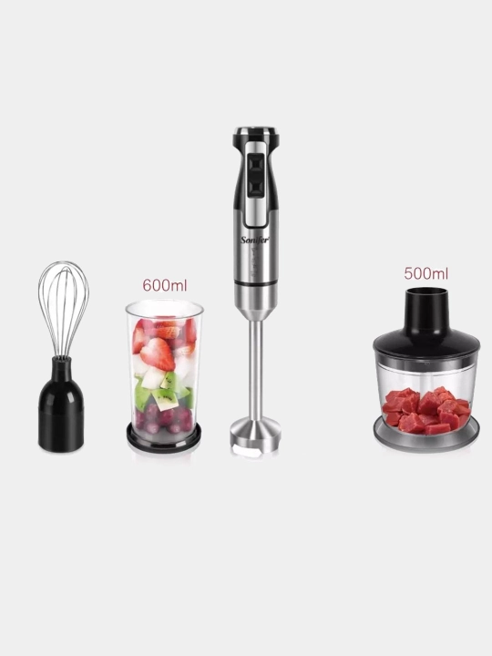 Qo'l blenderi chopper, mikser, maydalagich Sonifer, 1500 Vt gacha, 6 xil