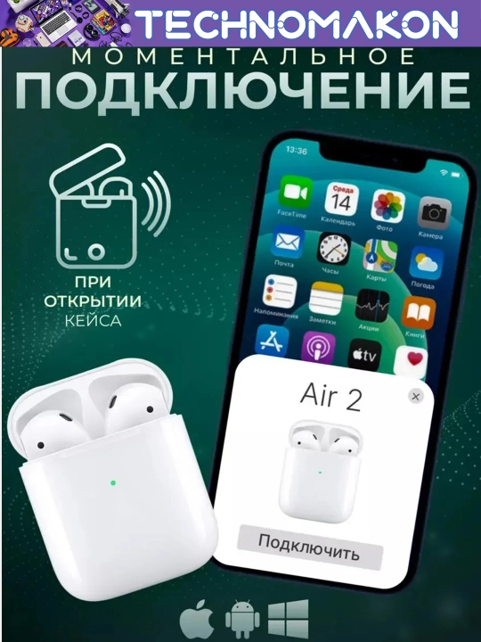 Simsiz quloqchinlar Inkax T02, pods 2, air 2