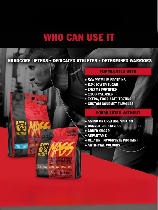 Mutant MASS gainer 2.27kg  vazin olish uchun gainer