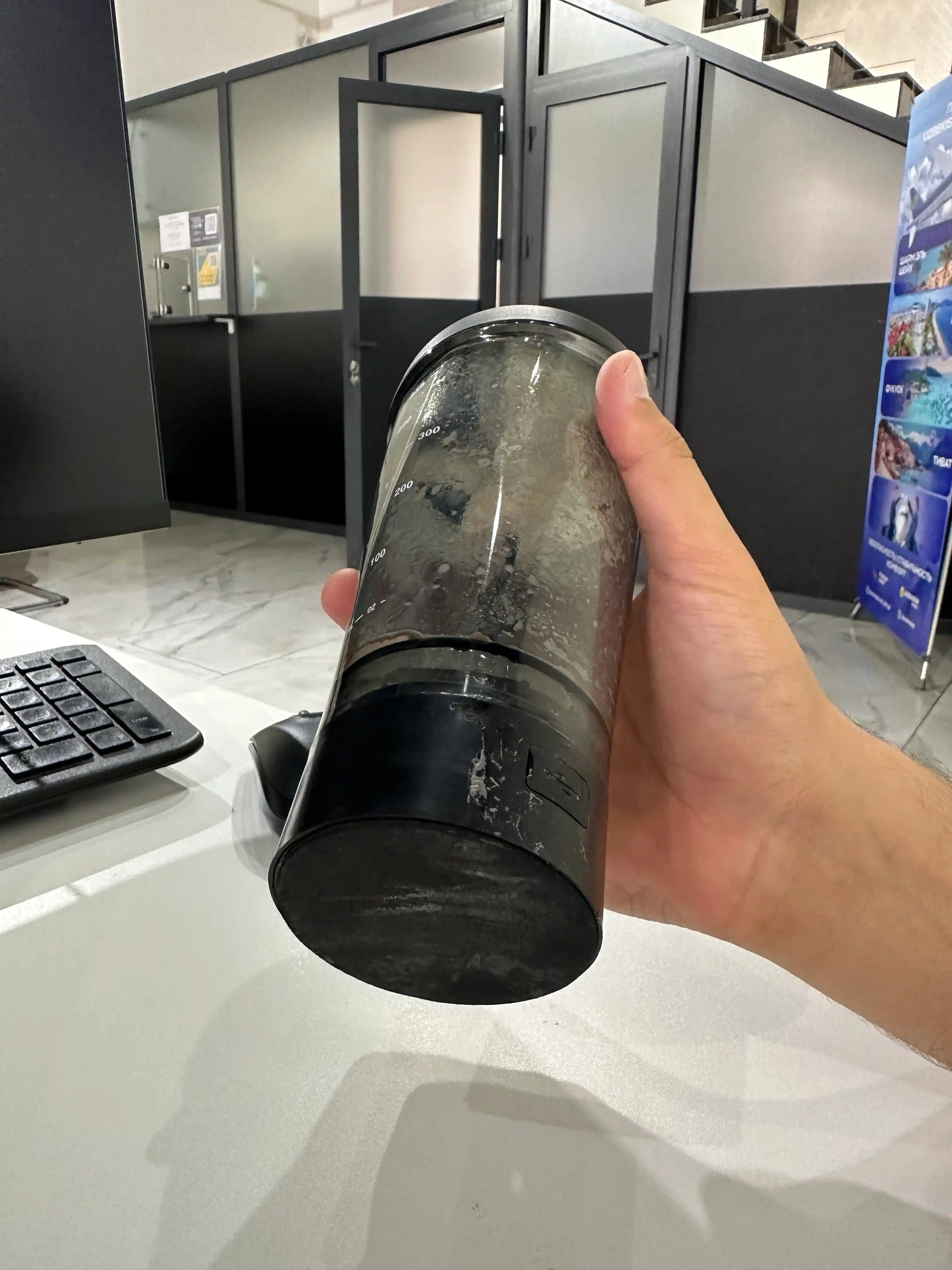 Sport shaker shishasi, elektr blender bilan protein, koktellar, suv uchun