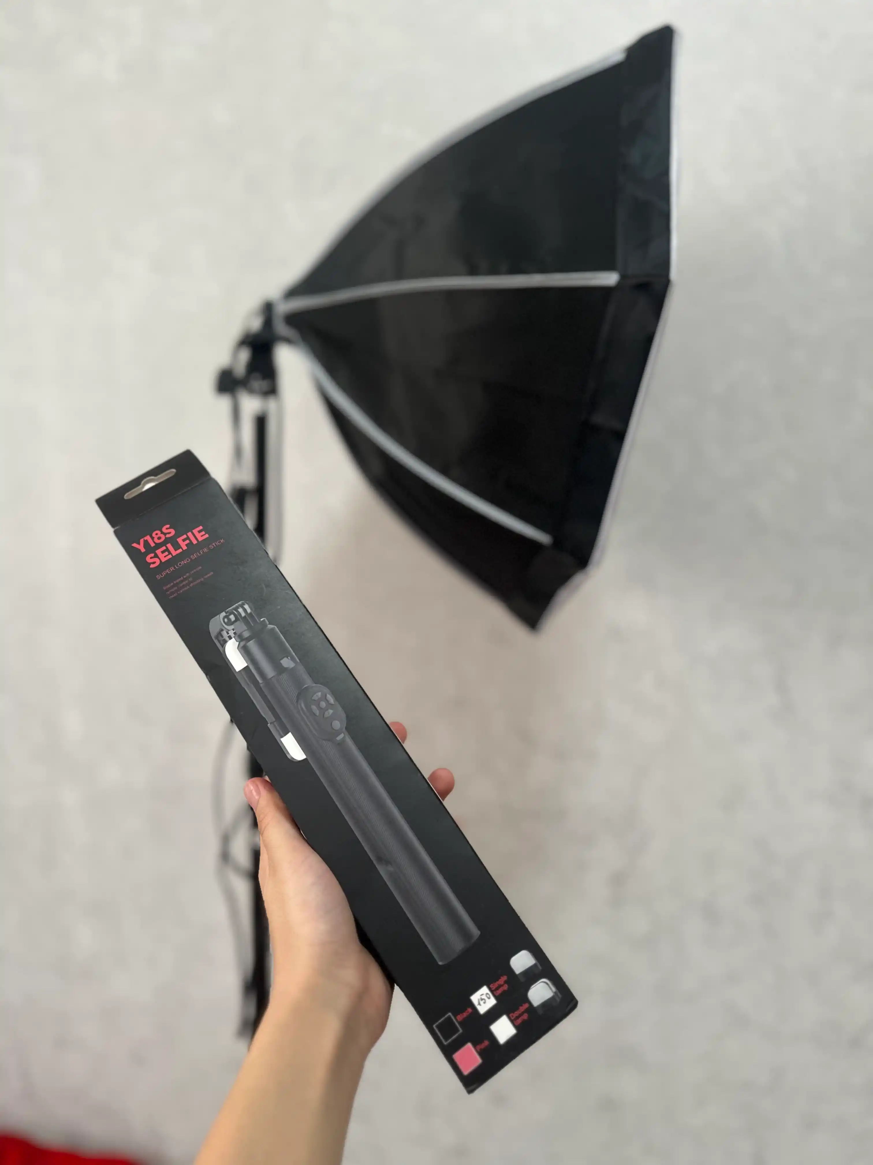 Doimiy yorug'lik softbox to'plami, shtativ va RGB lampa bilan, studiya yoritgichi