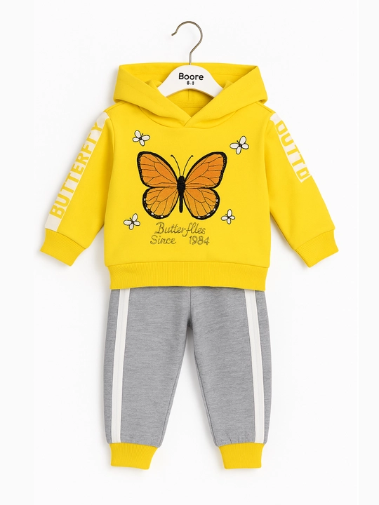 Кapyushonli qizlar sport kiyimi, hudi, paxta, 6 oydan 2 yoshgacha - 