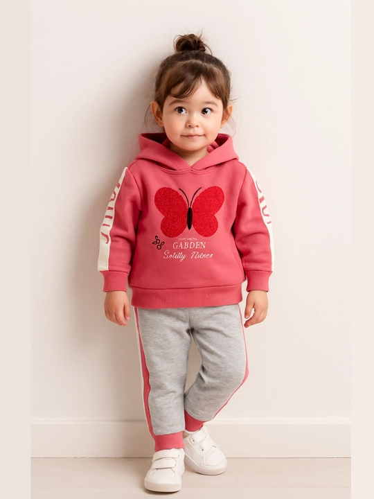 Кapyushonli qizlar sport kiyimi, hudi, paxta, 6 oydan 2 yoshgacha