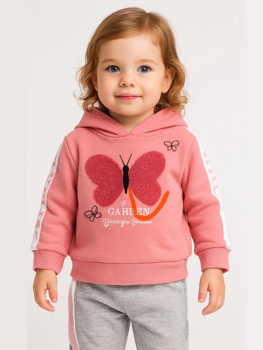 Кapyushonli qizlar sport kiyimi, hudi, paxta, 6 oydan 2 yoshgacha