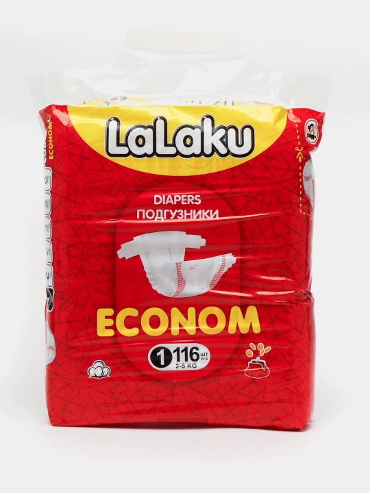 Tagliklar LaLaku Econom, o‘lchami 1, vazni 3-5 kg, 116 dona