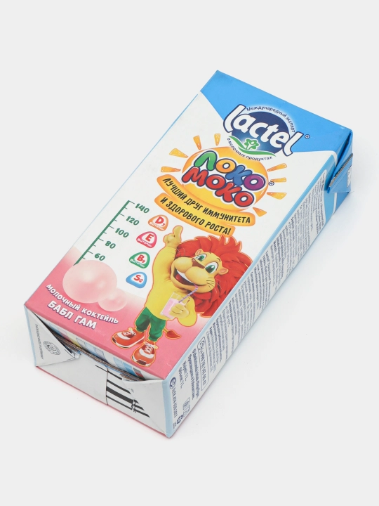 Sutli kokteyl Lactel Loko Moko, Bubble gum ta'mi bilan, 1 litr