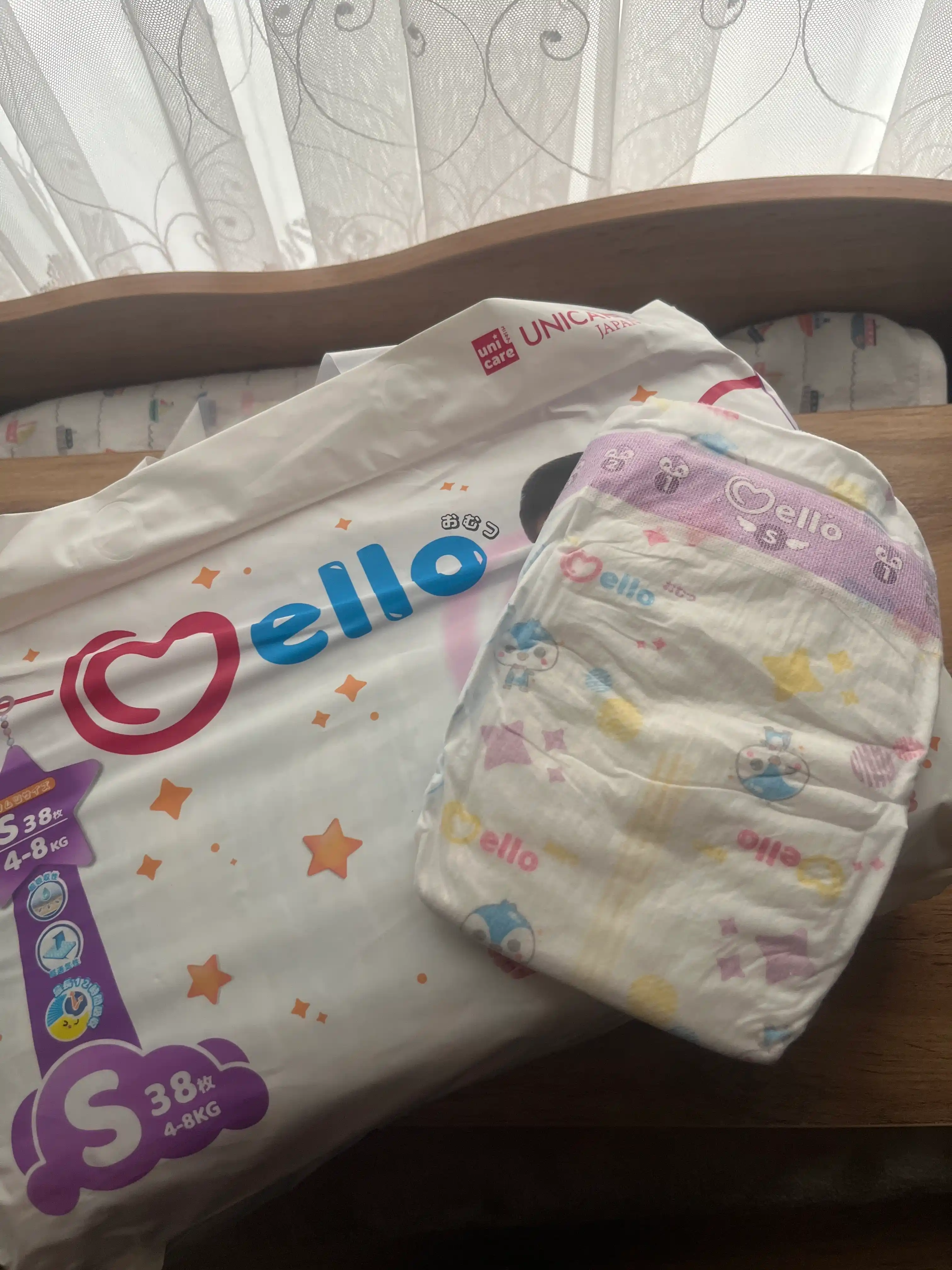 Yangi tug'ilgan chaqaloqlar uchun tagliklar MELLO, S 4-8 kg, 38 dona