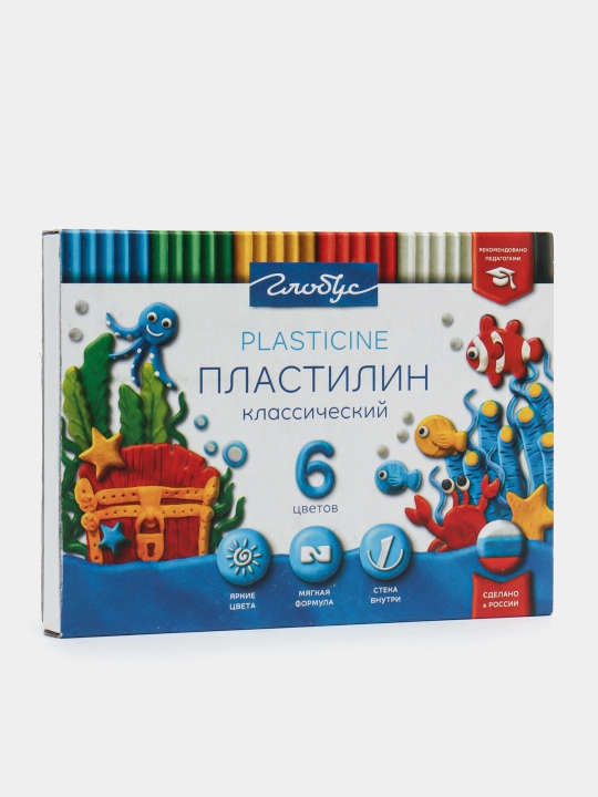 Пластилин серия "КЛАССИЧЕСКИЙ"  6 цветов ПЛ6-06К - 