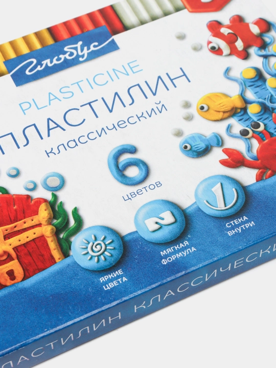 Пластилин серия "КЛАССИЧЕСКИЙ"  6 цветов ПЛ6-06К