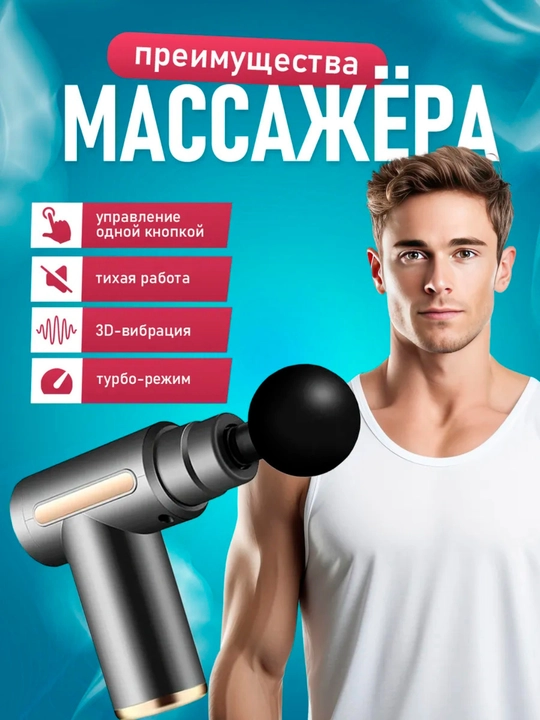 Перкусионный массажер для тела, спины, ног, рук и шеи, антицеллюлитный массажный пистолет