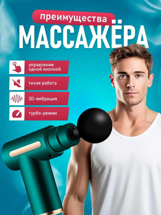 Перкусионный массажер для тела, спины, ног, рук и шеи, антицеллюлитный массажный пистолет