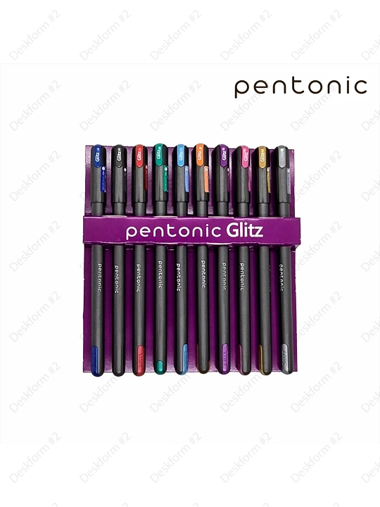 Pentonic Glitz Gel 1.0 mm 10 xil rangli gel ruchkalari (assorti) Linc blisterda, 856G-10