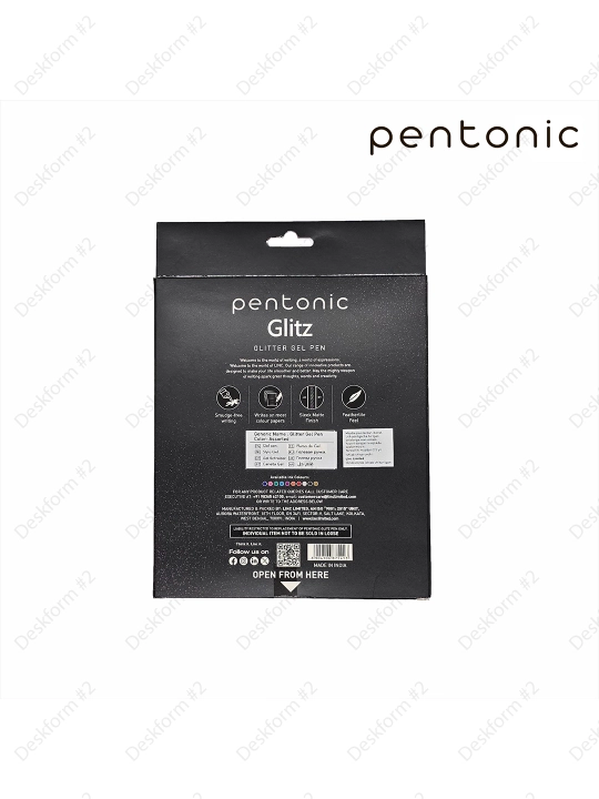 Pentonic Glitz Gel 1.0 mm 10 xil rangli gel ruchkalari (assorti) Linc blisterda, 856G-10