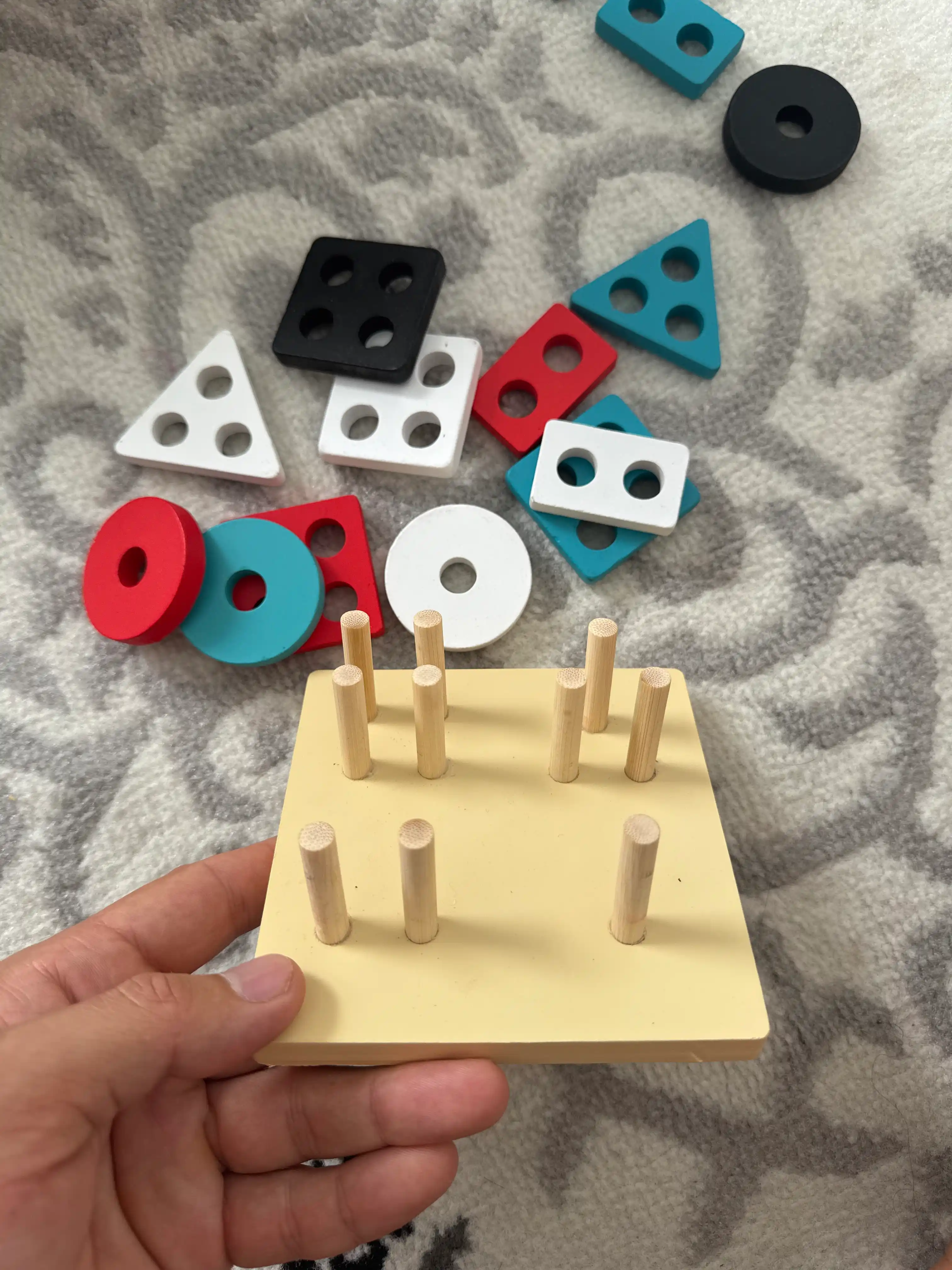 Yog'och o'quv o'yinchoq, jumboq, bolalar uchun, sorter, montessori, piramidalar
