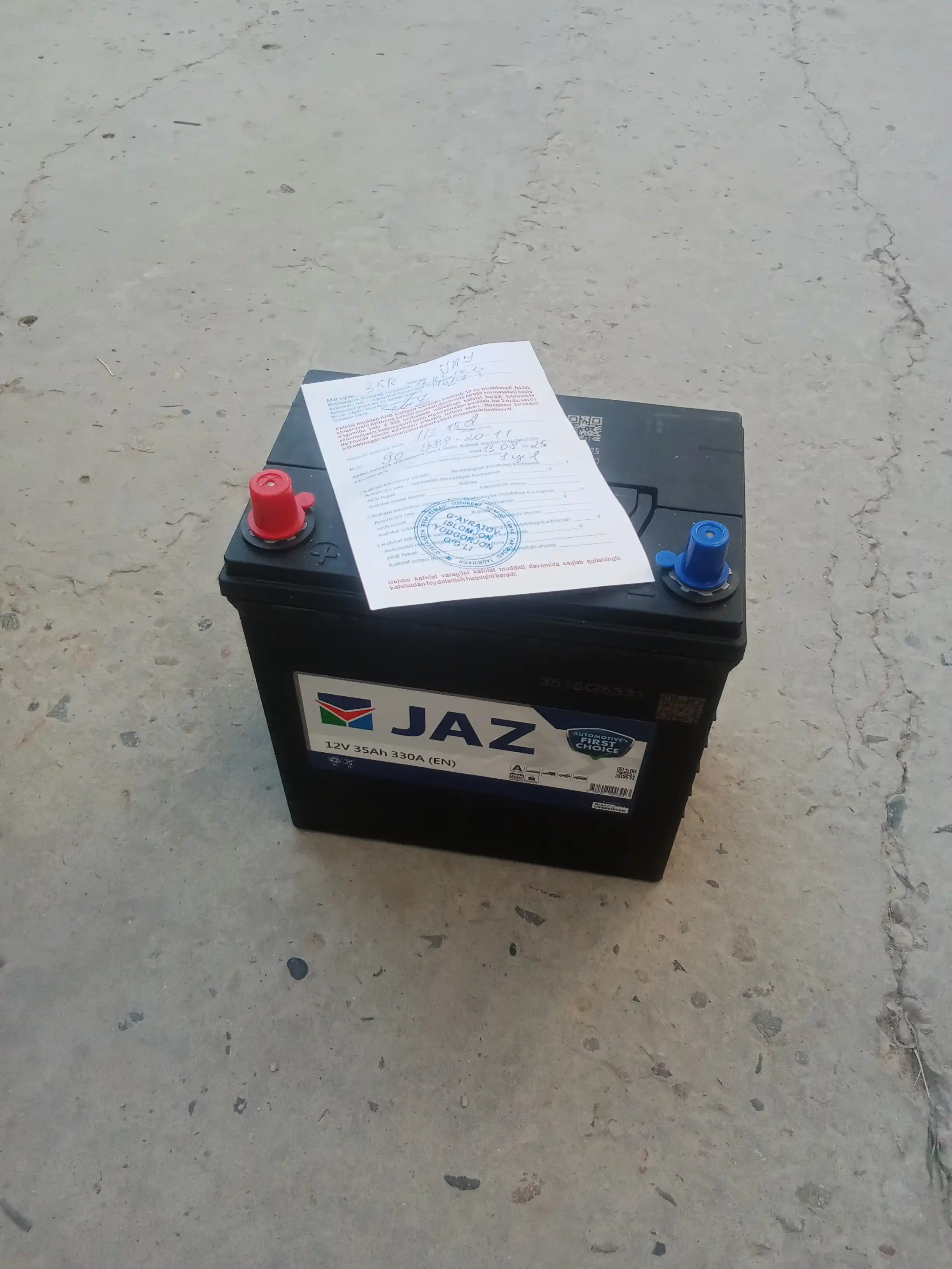 JAZ BATTERY - аккумуляторная батарея - джизакский аккумуляторный завод AJ - 1 год гарантии
