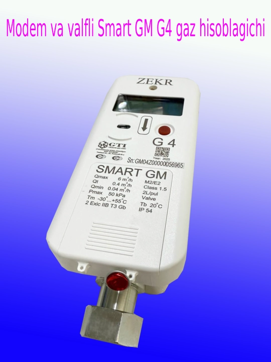 Modem va valfli Smart GM G4 gaz hisoblagichi