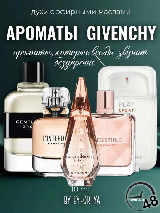 Erkaklar va ayollar uchun efir moyli parfum , Givenchy iforlari probniklarda - 
