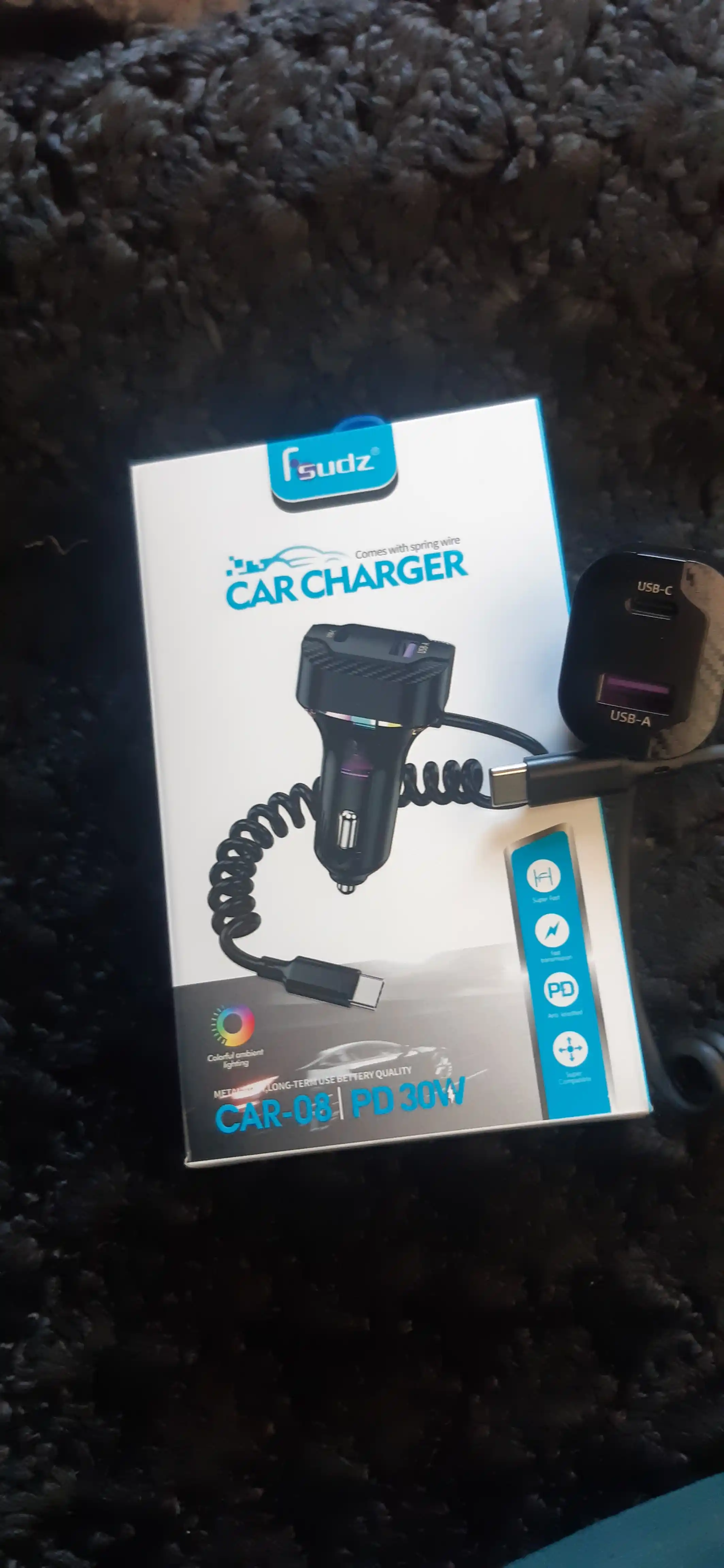 Быстрое зарядное устройство CAR CHARGER PD-3OW универсальное