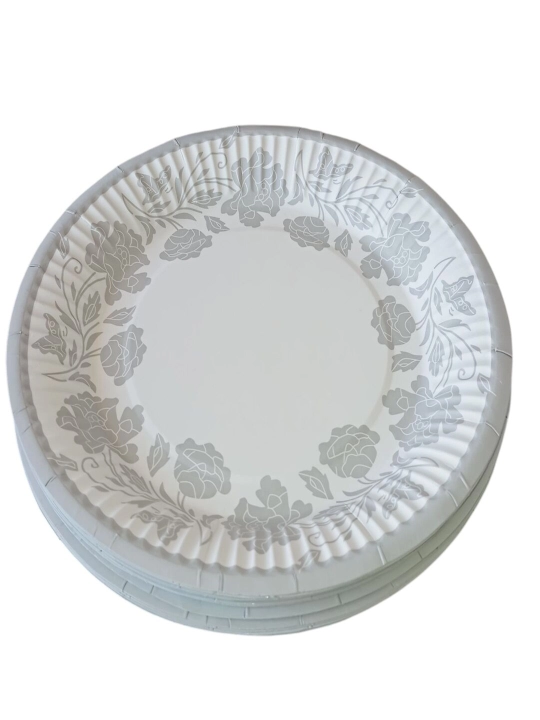 Bir martalik tarelkalar bayramlar uchun 10-20 dona, 18 sm laminatlangan karton - 