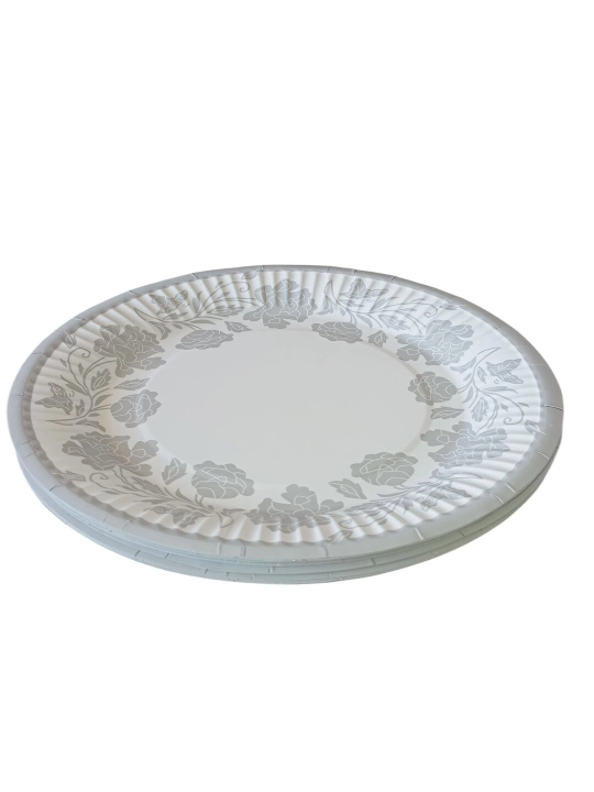 Bir martalik tarelkalar bayramlar uchun 10-20 dona, 18 sm laminatlangan karton