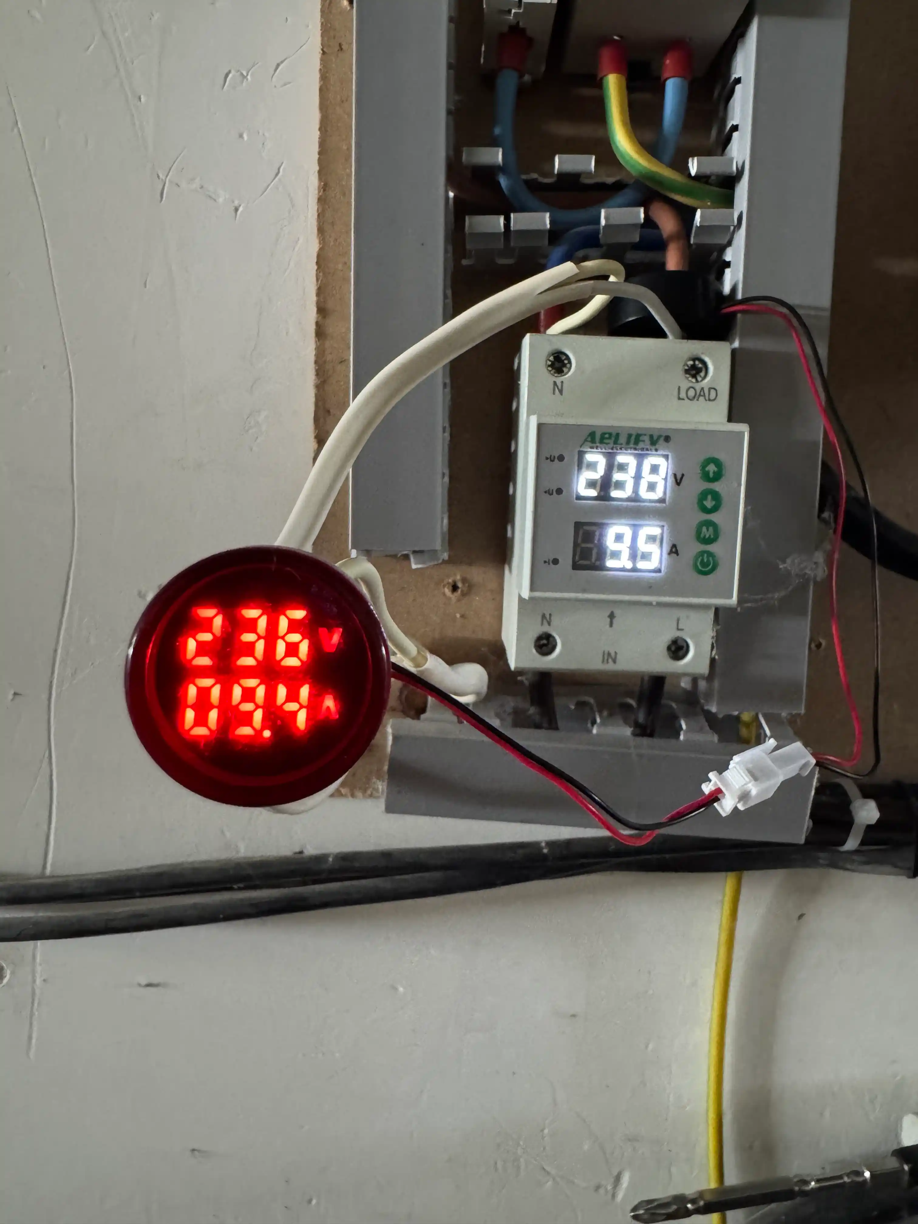 Мини вольтметр, амперметр 50-500В 0-100А 2 LED, индикатор переменного тока, красный