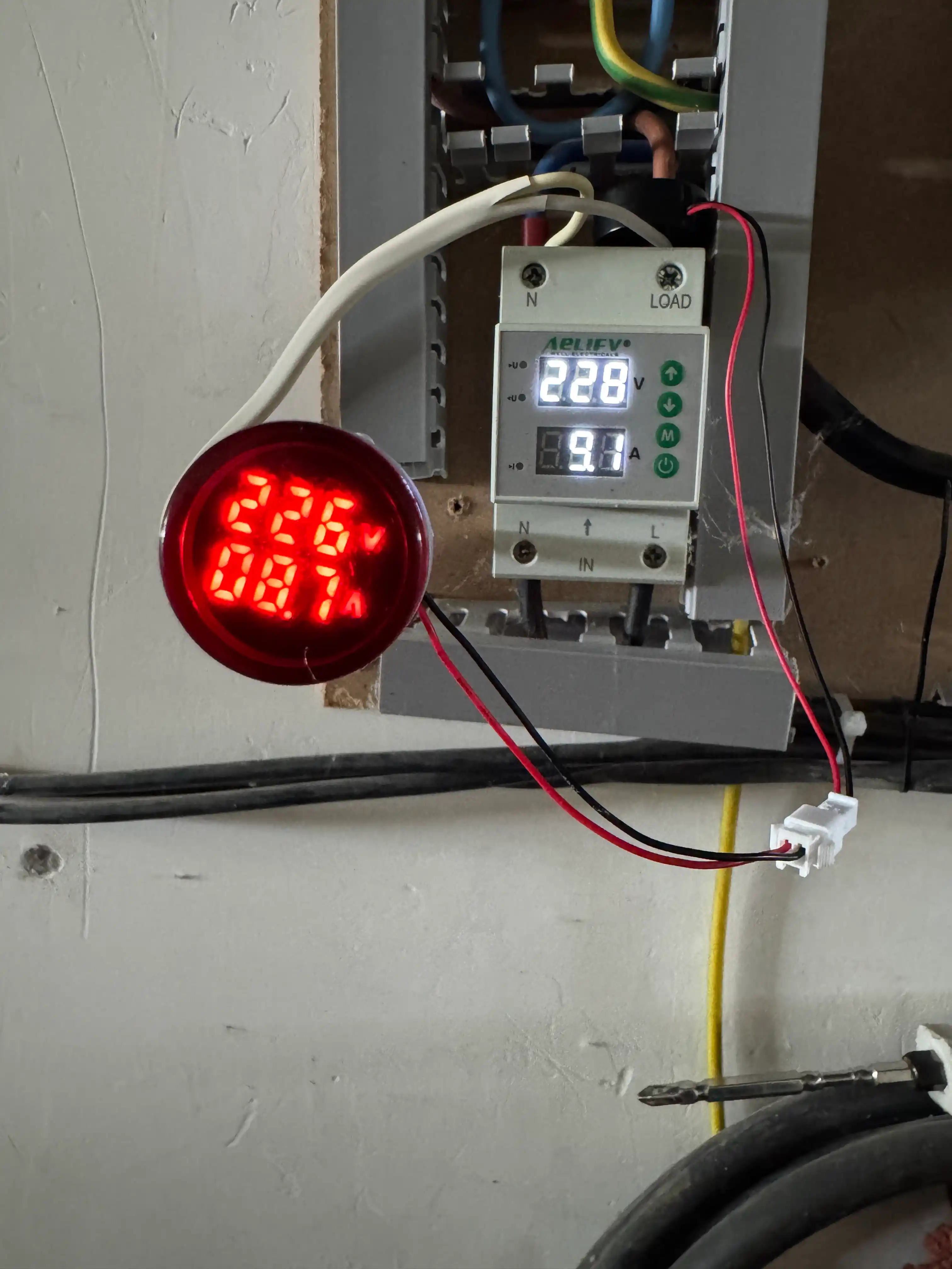 Мини вольтметр, амперметр 50-500В 0-100А 2 LED, индикатор переменного тока, красный