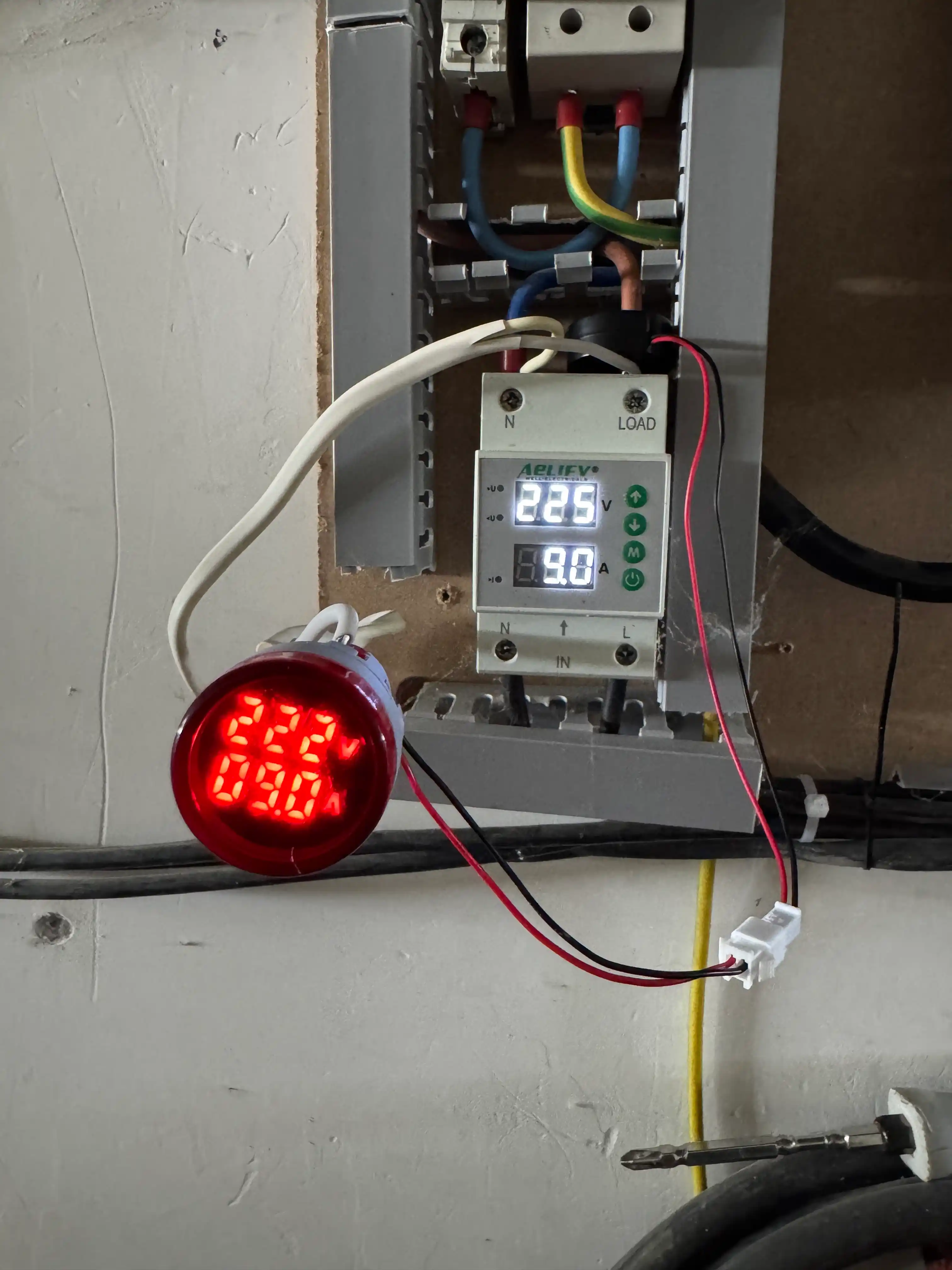 Мини вольтметр, амперметр 50-500В 0-100А 2 LED, индикатор переменного тока, красный