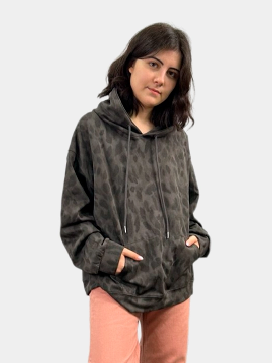 Женское худи Oversize с капюшоном, карман-кенгуру, производство Корея - 
