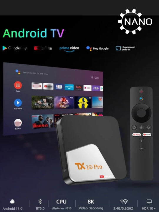 TB телевизор Android приставка TV Box 8K Ultra HD, TX10Pro - 