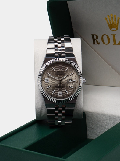 Мужские наручные часы, механические, коробка и документы — 05CLASS-ROLEXB-БЕЖЕВ