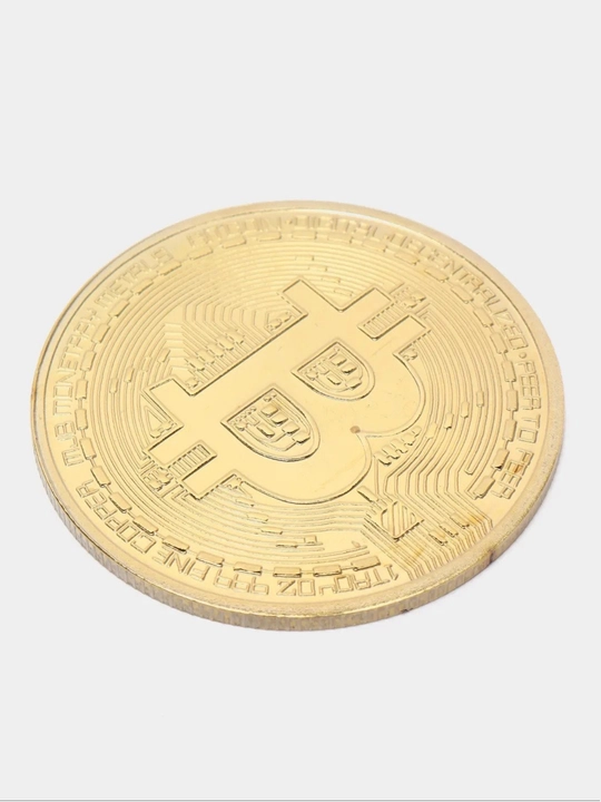 Suvenir "Bitcoin" tangasi, kriptovalyuta plastik idishda