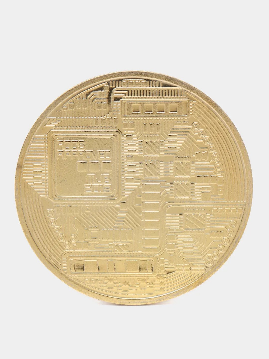 Suvenir "Bitcoin" tangasi, kriptovalyuta plastik idishda