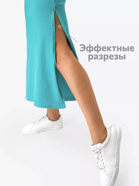 Платье женское, длинное, 100% хлопок трикотаж