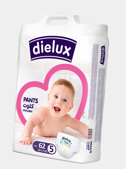 Dielux трусики-подгузники, размер 5 (10–17 кг), 62 шт - 