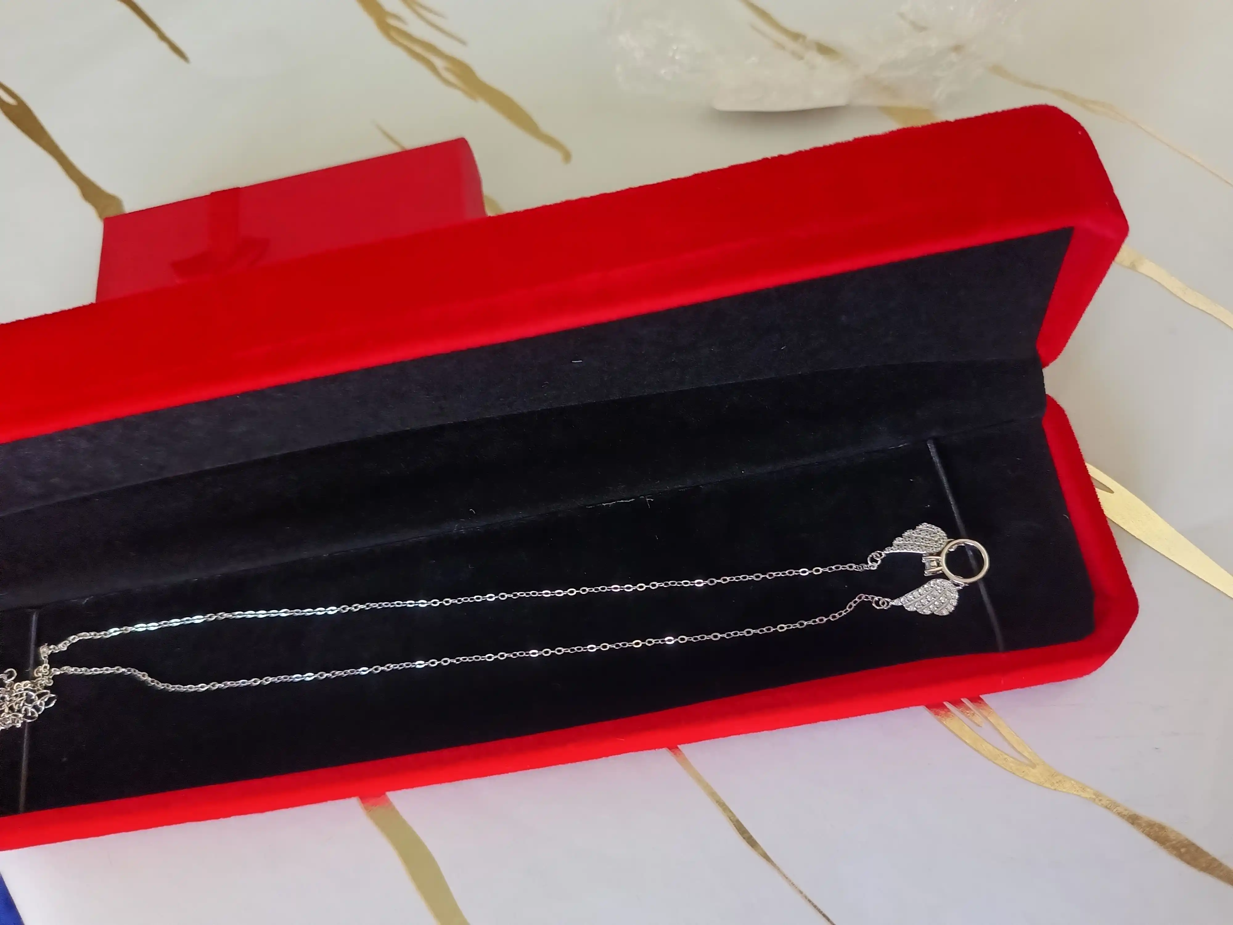 Ayollar Uchun Osmon qanotlari zanjiri Sterling 925-proba Kumush "ALIXANDRA" brendi Koreya