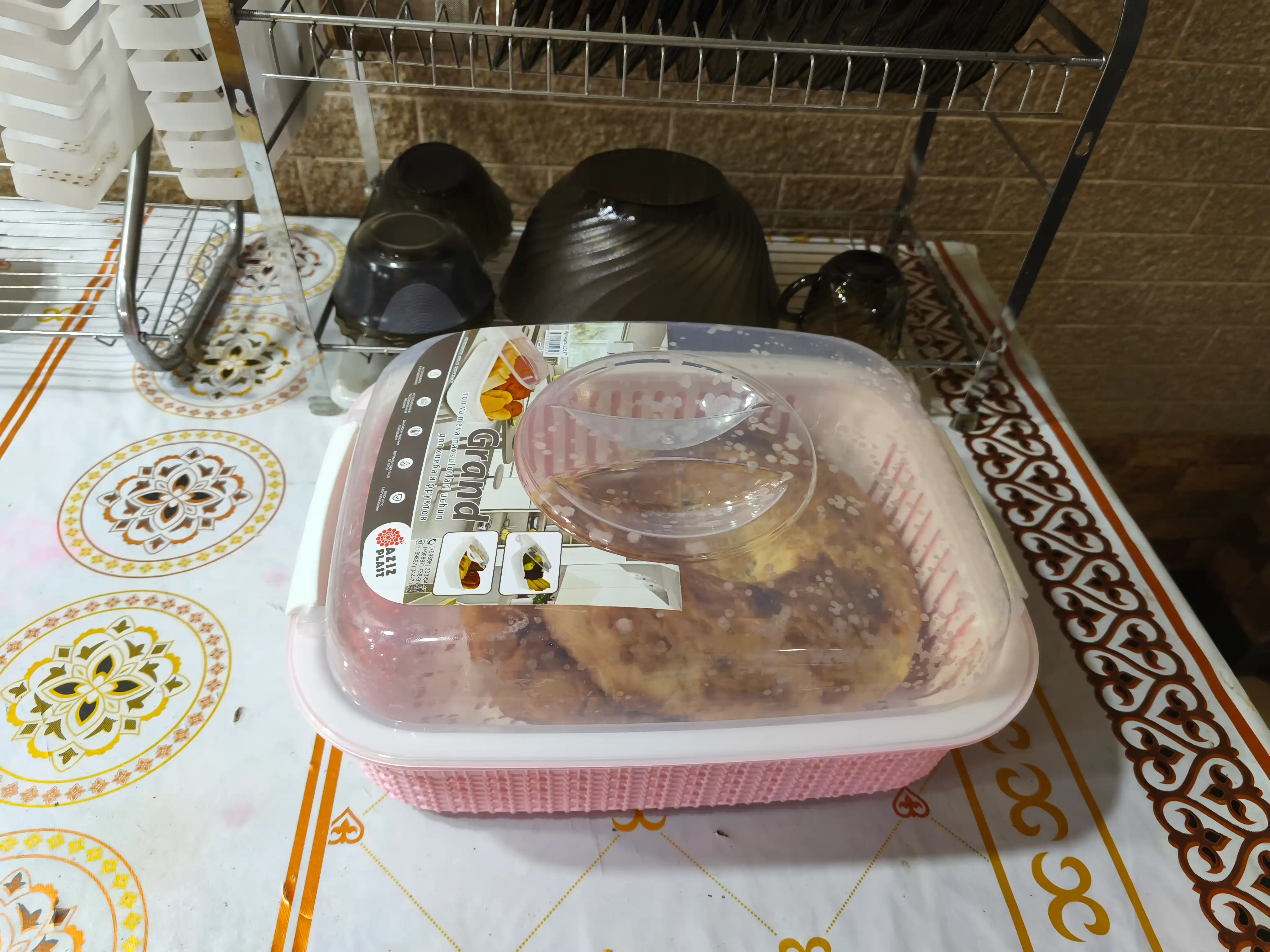 Non saqlash uchun idish 3 tasi 1 ta, qopqog`li xlebnitsa